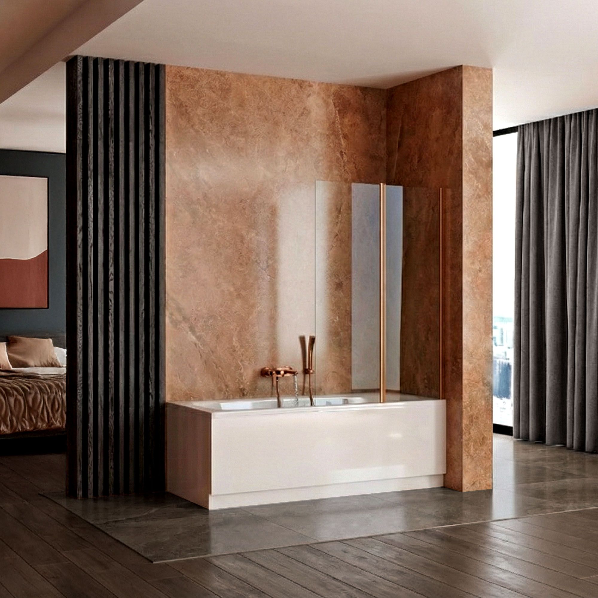 Panou Pentru Cada Pliabil Rea Agat-2 80 Brush Copper 3