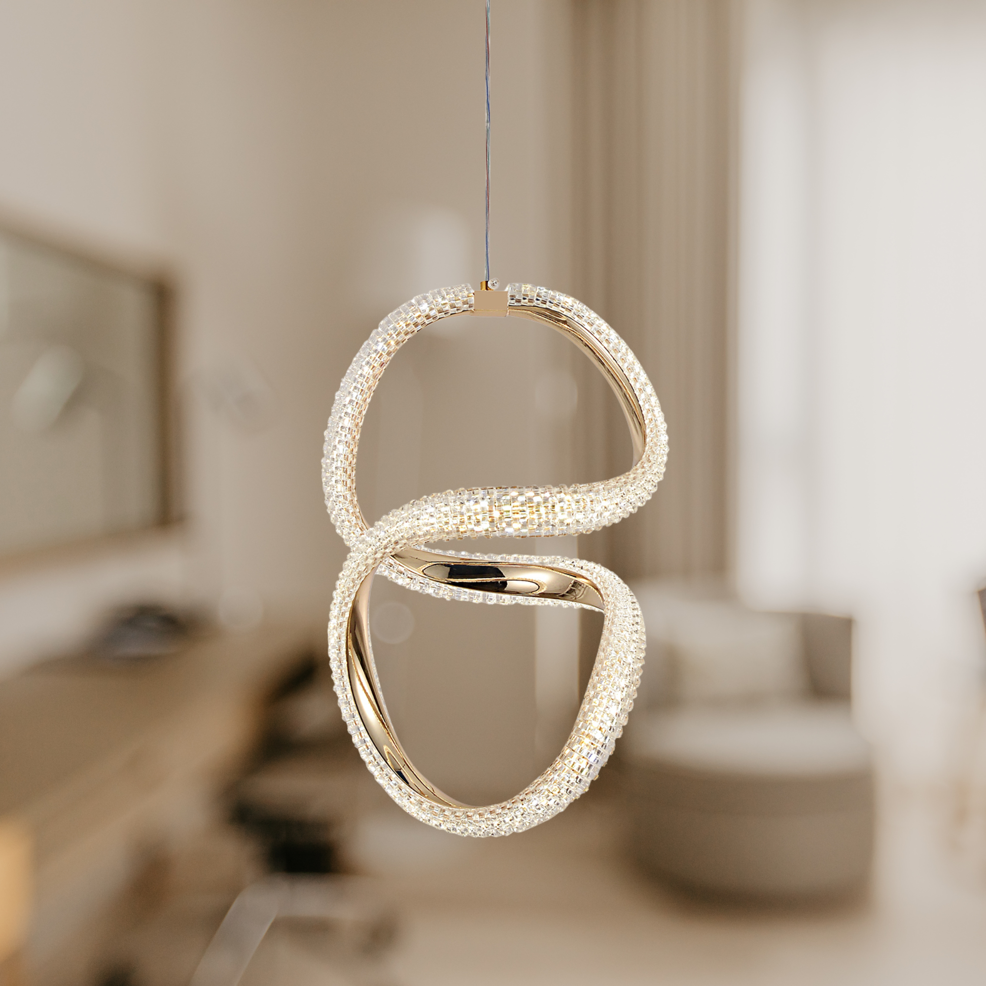 Lampa Suspendata Led G077-3cpr Gold 2