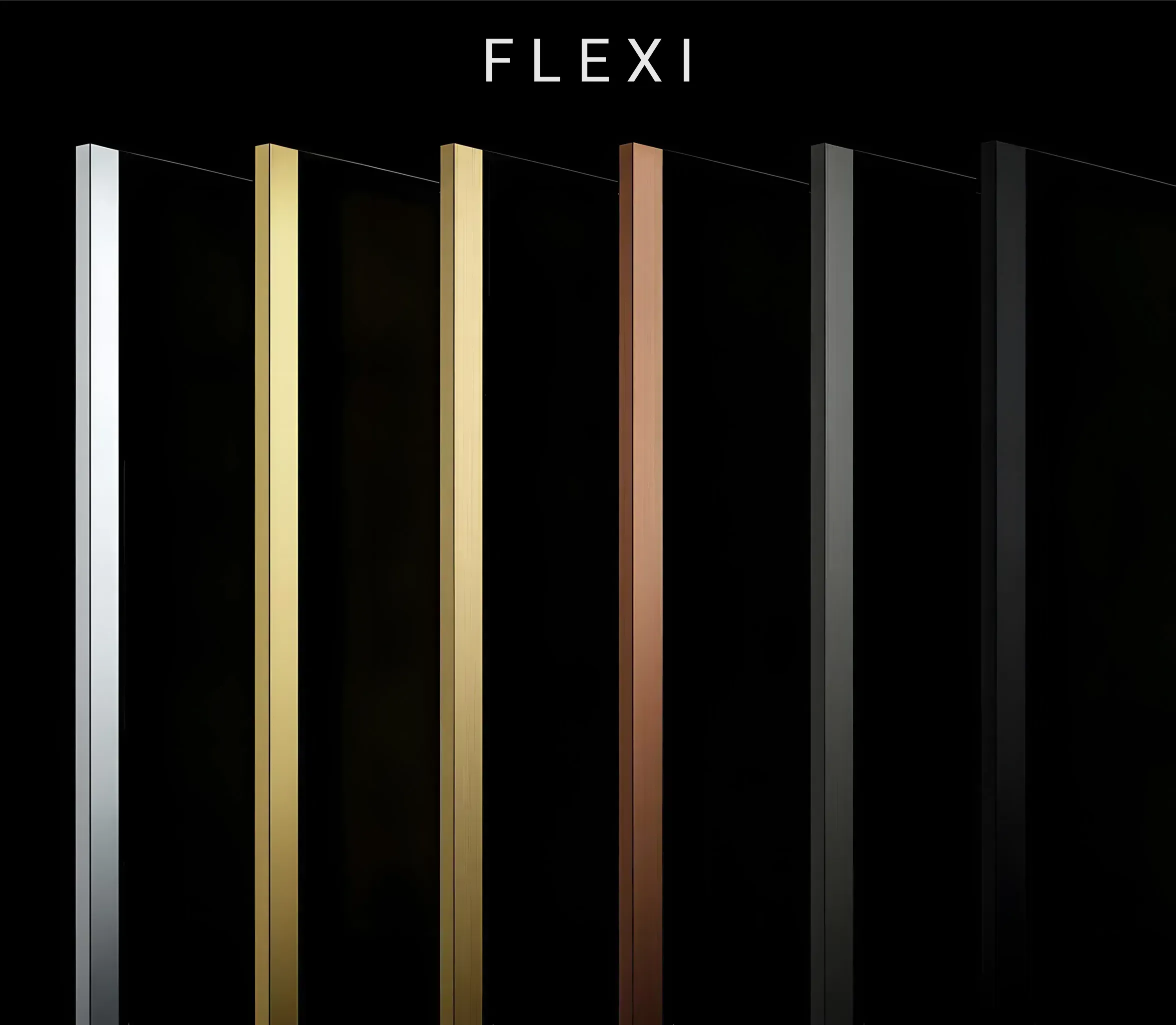 Paravan De Dus Rea Flexi Transparent / Brush Copper 130 9