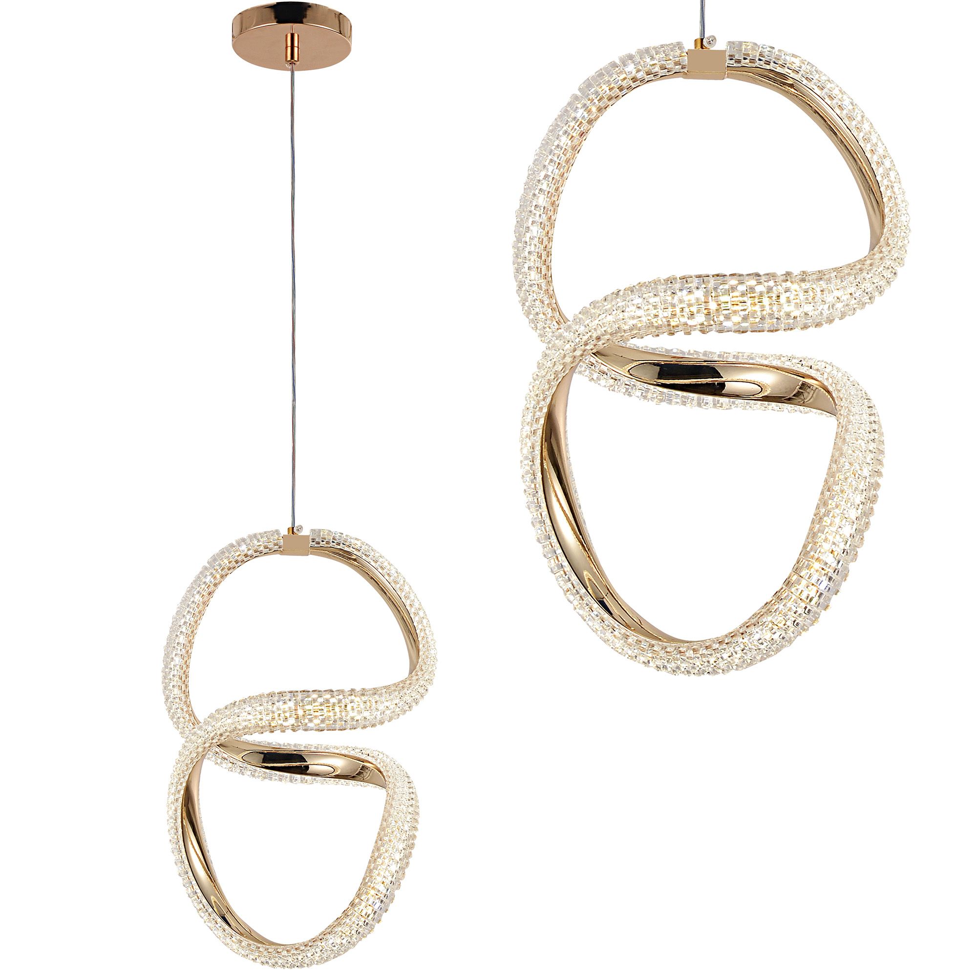 Lampa Suspendata Led G077-3cpr Gold 1