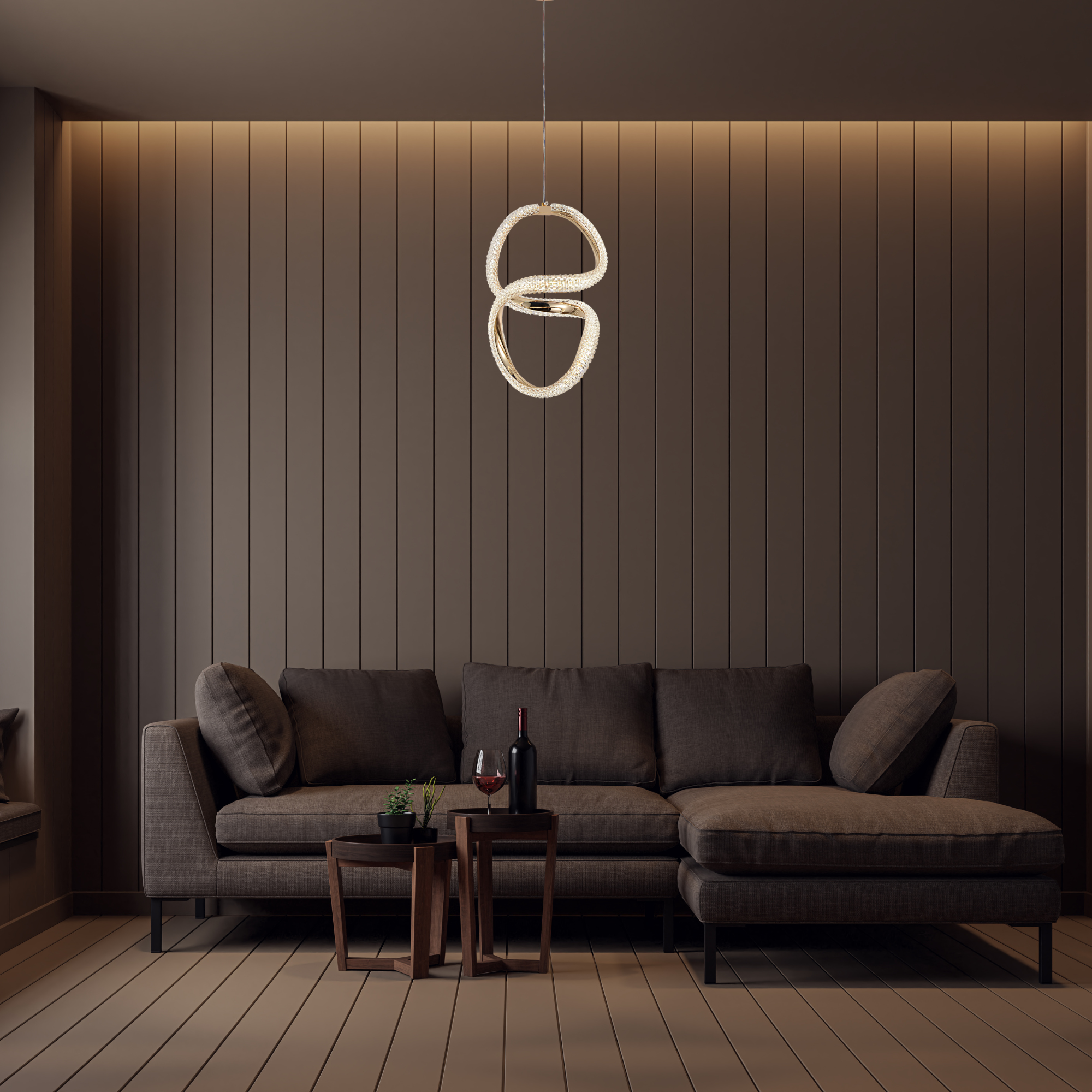 Lampa Suspendata Led G077-3cpr Gold 4