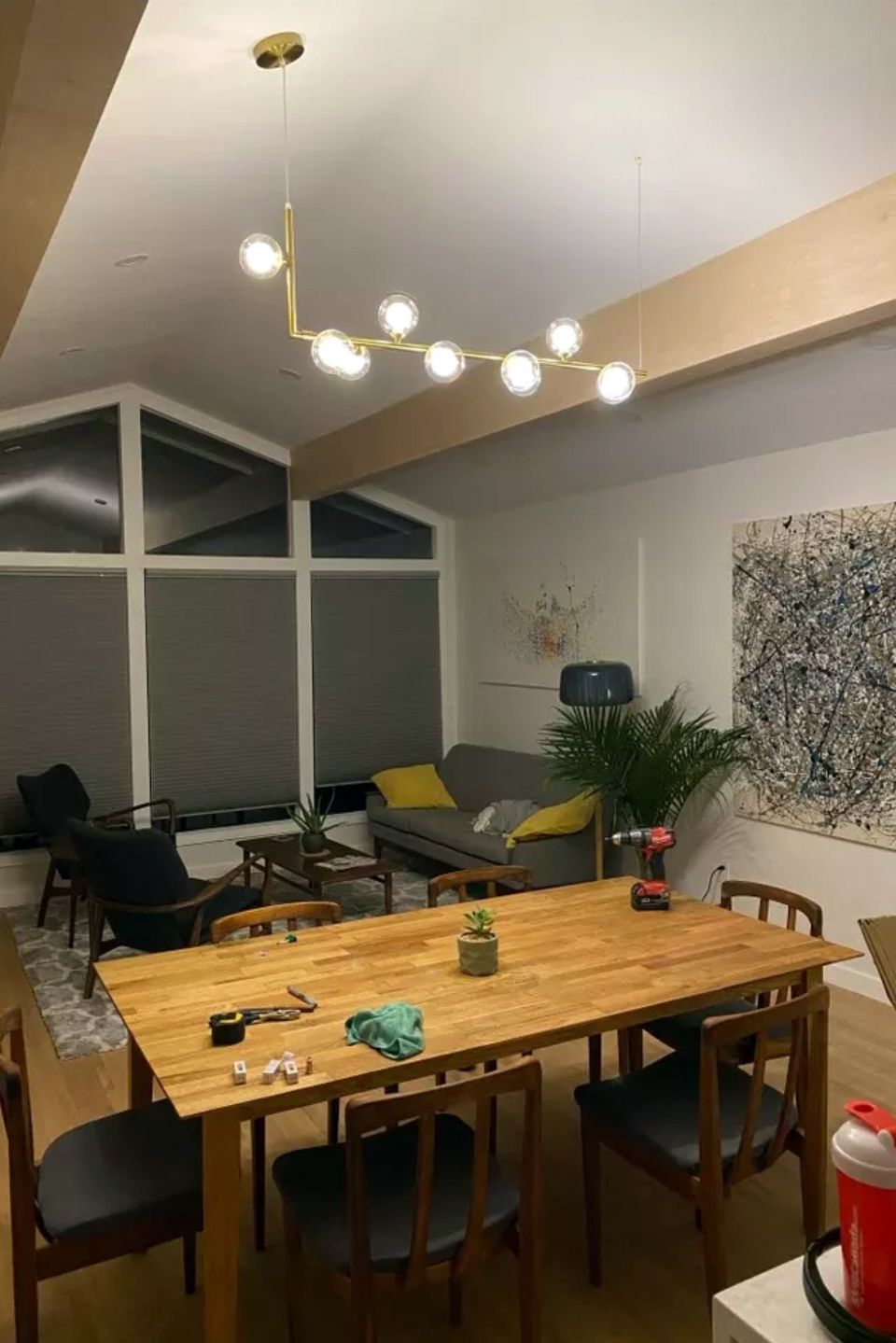 Lampa Suspendata Bile De Sticla Aurie 8 Buc APP615-8CP 5