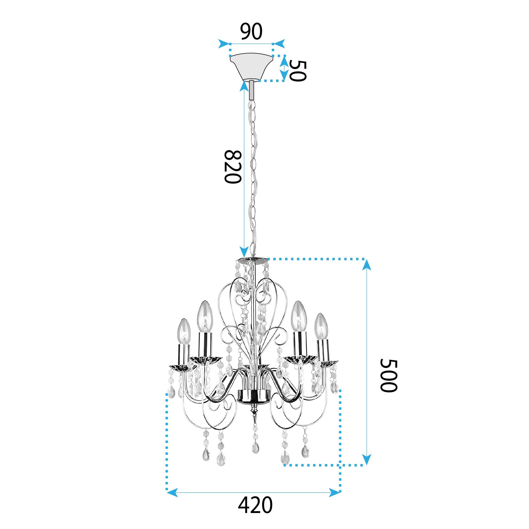 Lampa Suspendata Ebt008-5cp Chrome 8
