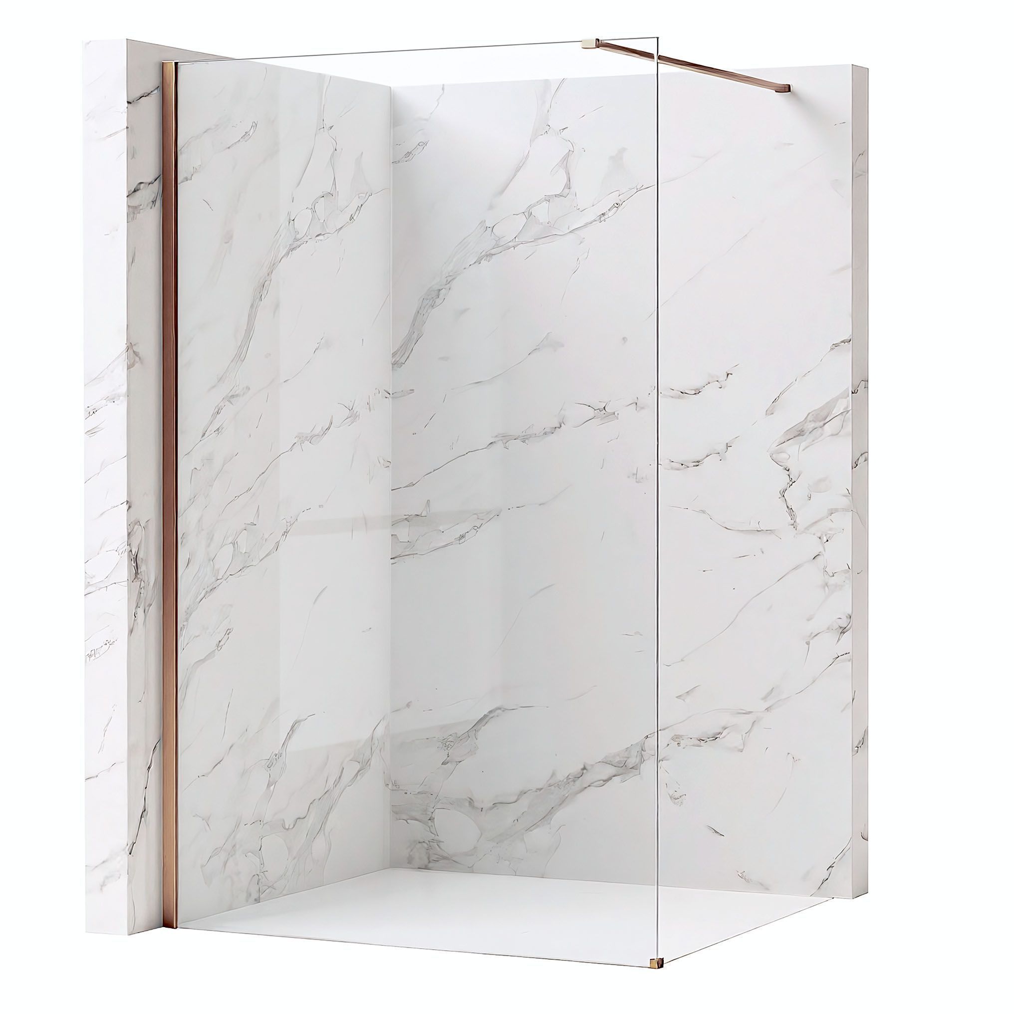 Paravan De Dus Rea Flexi Transparent / Brush Copper 130 1